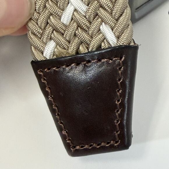 Johnston Murphy Braided Golf Belts Lot Of 2 Men’s 34 Grey and Tan Khaki - Picture 5 of 7